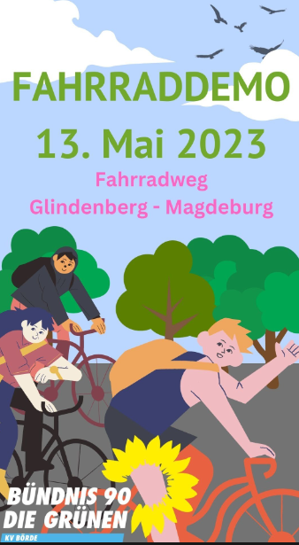 Wir machen eine Fahrrad- Demo für den Radweg Glindenberg- Magdeburg