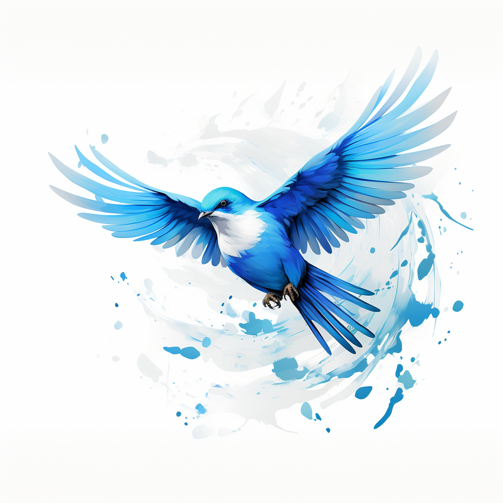 Ein lebhafter Twitter-Vogel, der Ihre Präsenz auf der Plattform symbolisiert, erhebt sich anmutig vor dem Hintergrund eines klaren Himmels